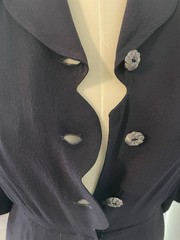 1940s Vintage Scallop Detail Dress Ann Gray Bust up to 43″
