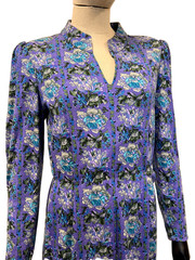 Vintage La Mendola Made in Italy Floral Midi Dress – Size 42 – Iconic 1970s