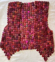 Vintage Art To Wear O/S Beautiful 1″ Yo-Yo Handmade Multicolor Cotton Vest, EUC