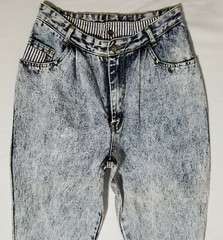 Rio by Stephen Mardon VTG High Waist Mom Jeans 28X28 Tapered Striped Leg Blue