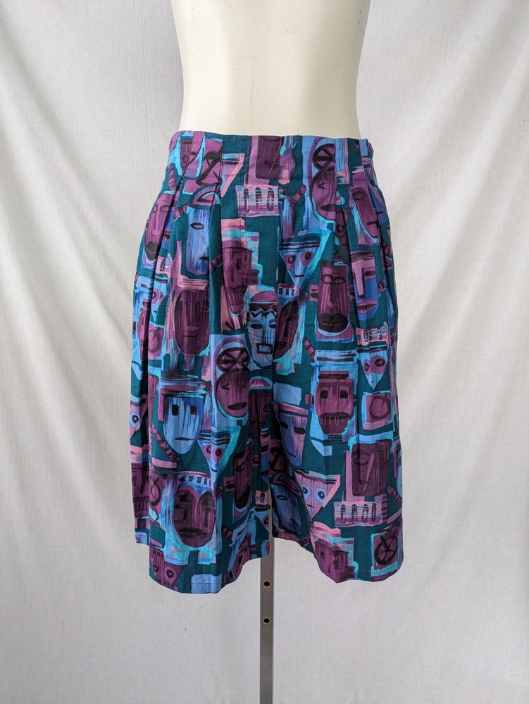Vintage 1980s Windjammer Clothing Company Tiki Print Shorts Sz L