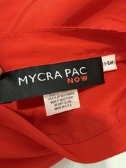 Vtg MycraPac Now Reversible Long Hooded Cape Red/Orange Sz S/M Raincoat Wind