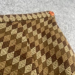 Just Event Vintage Wool Blend Argyle Diamond Midi A-Line Skirt Brown Tan Size L