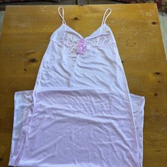 Alana Gale Intimates Nightgown Pink Lace Classic Side Slit Women’s Small VTG
