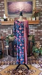 Vintage Adini 70’s Maxi Caftan Boho Dress Pockets Free Size