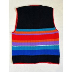 Vintage Baar & Beards Rainbow Striped Scottie Dog Heart Knit Sweater Vest Large