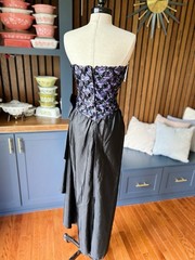 Alfred Angelo 80s Dress Vintage Prom Gothic Ruffled Gown Sequins