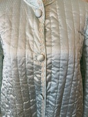 Vintage Miss Elaine Quilted Button Front Robe Light Blue Size Small Cottagecore