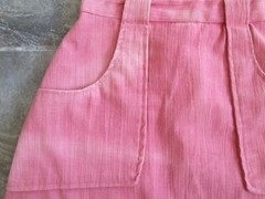 Vintage Skirt 25-inch Waist A-Line Muslin Cotton Coral Pink Deep Pockets Hippy