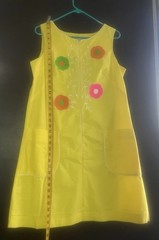 VTG 60s/70s Cotton Dress/Lisa Smock by Lisanne Women’s Size M/L Yellow Floral
