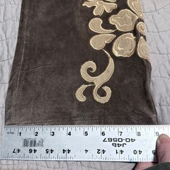 Floral Appliqué Leather Bootcut Pants Brandon Thomas Grey Rodeo Western