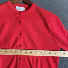 Vintage Cardigan Women’s Size S Red 1950s 100% Acrylic Fibre V-Neck Button Front