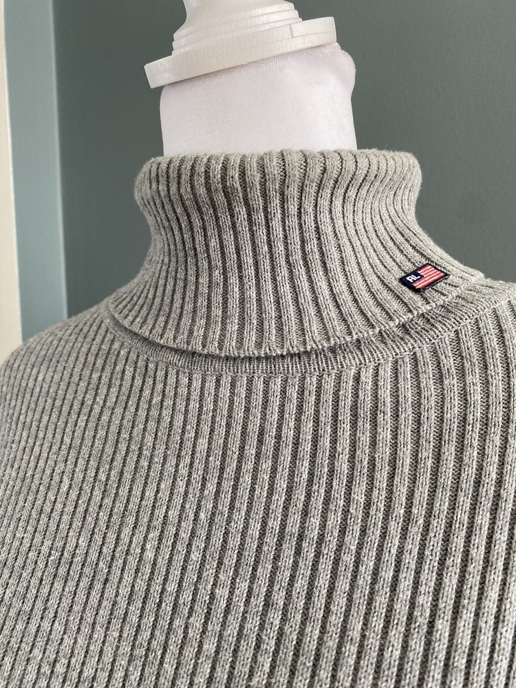 Vintage Polo Jeans Co Ralph Lauren Sweater Women’s Large Gray Ribbed TurtleNeck