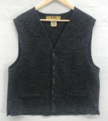 VTG Weathered by Natural Threads Vest Size M Gray Textured Sleeveless Button Up