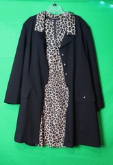 Kari’s Korner leopard sleeveless Dress black matching long jacket 26w (d729)