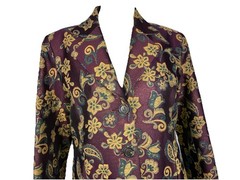 1990s Sandy Piano SPI 25 Floral Brocade Jacquard Evening Coat 90s Canada