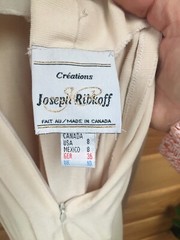 vintage 90s dress Cream Size 8 Small Joseph Ribkoff Criss Cross Back Detail