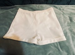 1980s KMART White HOT PANTS shorts waist 36 inches polyester Plus 1X-2X Shorts