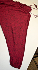 Vintage Jumpsuit likemary 00s Bohemian Burgundy Floral Harem Pant Soft Vicose