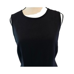 Vintage 90s SL Fashions Little Black Dress Size 10 Satin Back Sheath USA 18×36