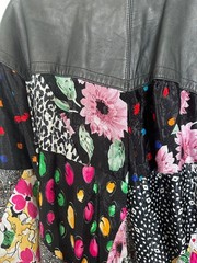 Vintage 80s/90s Patchwork Leather Jacket – Womens – Unique Statement Piece