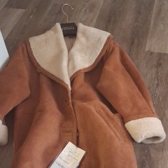 Lazarus Tan Ivory Shearling Lamb Fur Coat S Original Argentina Vintage