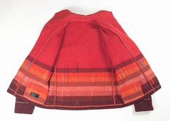 1930’s TOWN & COUNTRY ART DECO INDIAN BLANKET STYLE JACKET COAT SLUB STRIPE VTG