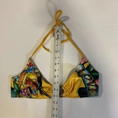 Ed Hardy Women’s Vintage Y2K Classic Skull & Love Medallion Bikini Top Size M