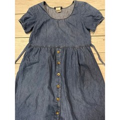 Vintage 100% Cotton Denim Button Down Dress