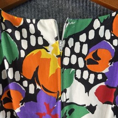 Vintage Leslie Lucks Maxi Dress Size 8 Floral Puff Shoulder Made In USA