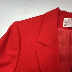 Vtg Pendleton Wool Blazer Jacket Womens Red Lined USA Sz- 12 Petite #750
