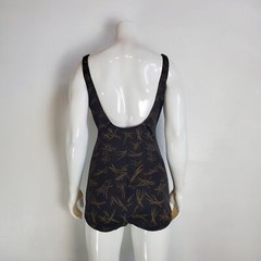 Vintage 60’s Robby Len Bullet Bra Black Gold Swimsuit