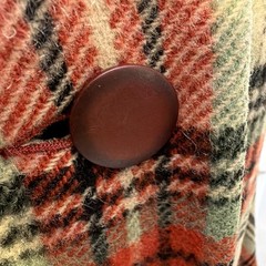 Vtg Mid Length Retro Mid Century European Wool Tartan Swing Car Coat