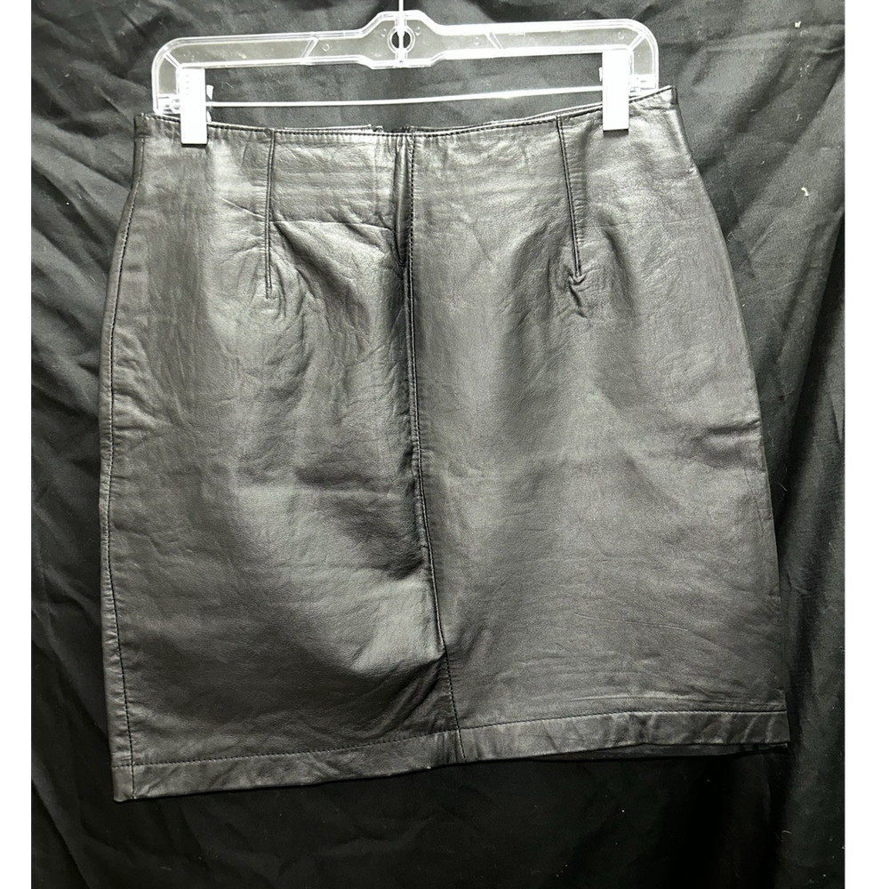 Global Identity Leather G-III Black Leather Vintage Skirt Size 12