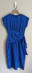 Vintage Dress 70s 80s Sheath Silky Secretary Nina Piccalino Womens Size XS 0 2