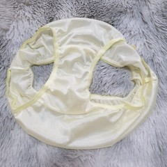 Vintage Silky Nylon Panties Sheer Yellow Bikini Soft Brief Size 7-8 Hip 38-42″