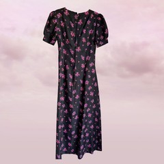 Vintage 1970s Ballerina of Sydney Prairie Floral Maxi Dress AU 12 / US 8 Cottage