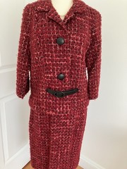 Vintage 40’s 50’s PHYLLIS Nubby Lined Wool Pencil Skirt Jacket Dress Suit! S-M
