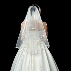Two Layer Lace Short Bridal Veil With Comb Elbow Length Wedding Veil Ivory White
