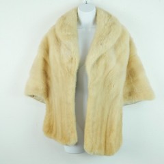 Vintage Blonde Mink Stole Fur Wrap Hollywood Glam Long 28″x28″ Evening Shawl