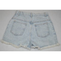 Vintage Jean Shorts Beverly Hills Denim Size 5 S 80s Blue Wash Fray High Waist