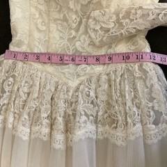 Vtg 1950’s Maurer Ivory Full Lace Wedding Dress-Bust 30/2XS
