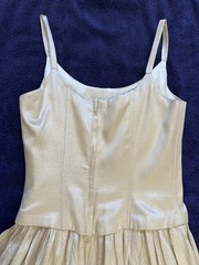 1990s Size 7/8 Vintage Gold Champagne Jessica McClintock Princess Dress READ