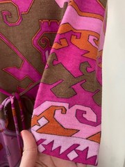 Leonard Paris Vintage 100% Wool Dress 70s 80s Print Belt FR42 US10