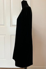 Vintage GENNY Black Velvet Long Sleeve Dress, Italian Size 46, Signed
