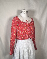 Vintage 60s 70s Denise Are Here School Teacher Button Top Flowy Cardigan