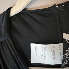 VTG 1980s Black Ruched Rhinestone Evening Dress Formal Prom Size 12 80s Glamor