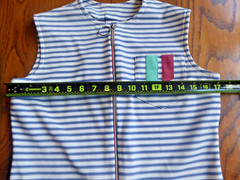 Vtg 60s 70s Mod Stripe Tunic Dress O-Ring Zipper Boho Nautical Side Slit Small