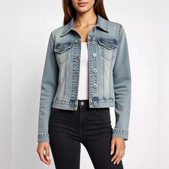Vintage Blue Denim Blue Jean Jacket juniors large