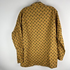 Vintage BVD neva-press Women XL Long Sleeve Button Blouse Top Mustard Retro